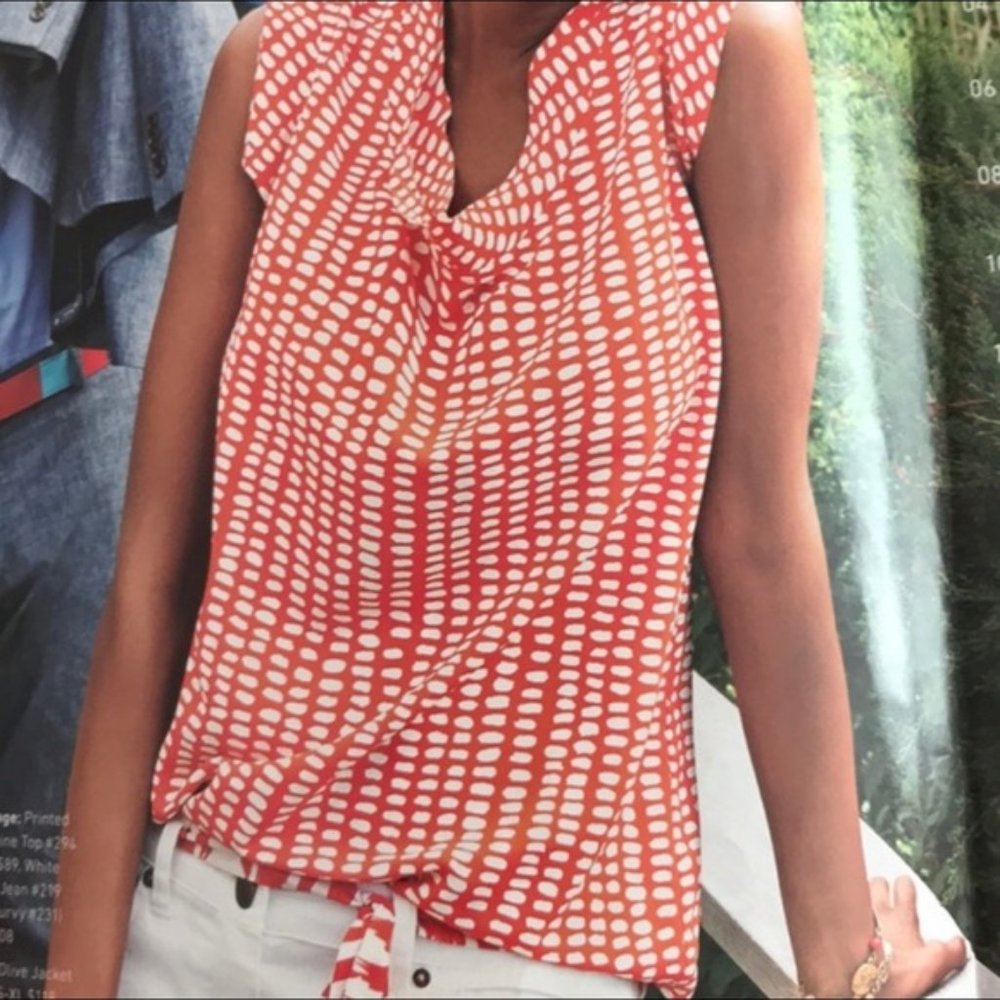 CAbi Madeline Sleeveless Orange Blouse Style 294